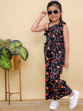 Black Floral Print Sleeveless Jumpsuit