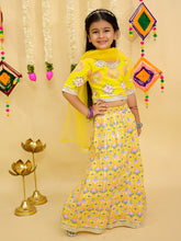 Girls Printed Ready To Wear Cotton Lehenga & Blouse With Dupatta