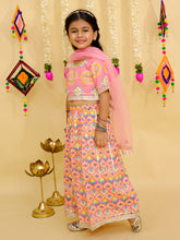 Girls Printed Ready To Wear Cotton Lehenga & Blouse With Dupatta