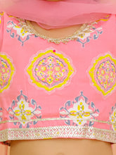 Girls Printed Ready To Wear Cotton Lehenga & Blouse With Dupatta