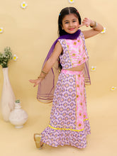 Girls Printed Foil Print Ready to Wear Lehenga & Blouse With Dupatta