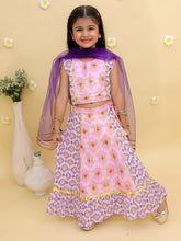 Girls Printed Foil Print Ready to Wear Lehenga & Blouse With Dupatta