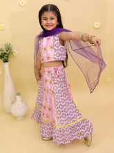 Girls Printed Foil Print Ready to Wear Lehenga & Blouse With Dupatta