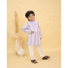 Boys Striped Regular Pure Cotton Kurta With Pyjamas