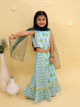 Girls Printed Foil Print Ready to Wear Lehenga & Blouse With Dupatta