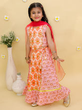 Girls Printed Foil Print Ready to Wear Lehenga & Blouse With Dupatta