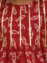 Girls Floral Printed Angrakha Pure Cotton Kurti with Dhoti Pants