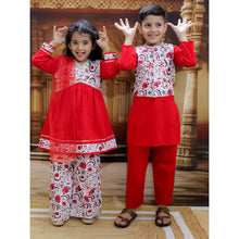 Blue Cotton Printed Kurta Pyjama Set With Dupatta