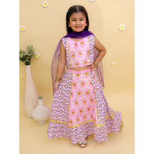 Girls Printed Foil Print Ready to Wear Lehenga & Blouse With Dupatta