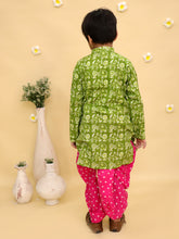 Boys Bandhni Printed Regular Pure Cotton Kurta with Dhoti Pants