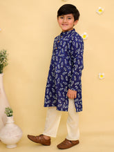 Boys Bandhani Printed Regular Pure Cotton Kurta With Pyjamas