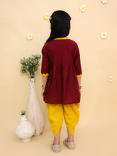 Girls Animal Embroidered Regular Thread Work Pure Cotton Kurti with Dhoti Pants