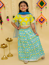 Girls Printed Ready To Wear Cotton Lehenga & Blouse With Dupatta
