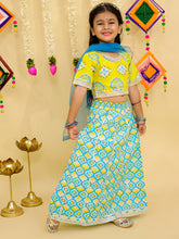 Girls Printed Ready To Wear Cotton Lehenga & Blouse With Dupatta