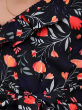 Black Floral Print Sleeveless Jumpsuit