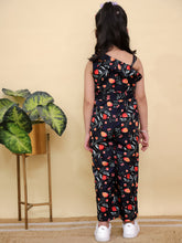 Black Floral Print Sleeveless Jumpsuit
