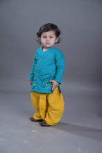 Purple Pure cotton full sleeve embroidered kurta with dhoti