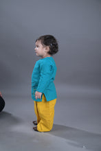 Purple Pure cotton full sleeve embroidered kurta with dhoti