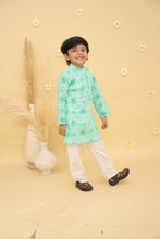 Boys Floral Printed Full Sleeve Pure Cotton Kurta with Pyjamas