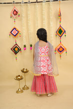 Girls Printed Angrakha Gotta Patti Pure Cotton Kurti with Sharara & With Dupatta
