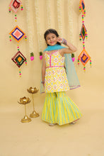 Girls Printed Angrakha Gotta Patti Pure Cotton Kurti with Sharara & With Dupatta