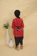 Girls Bandhani Printed Regular Gotta Patti Pure Cotton Kurta with Dhoti Pants