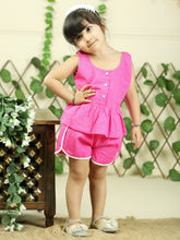 Purple pure cotton top with shorts