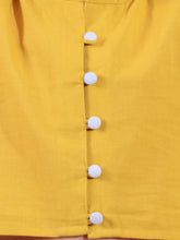 Yellow pure cotton crop top and long skirt