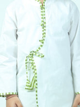 Blue pure cotton white kurta and dhoti with leheriya print