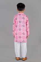 Printed kantha woven cotton kurta with pajama