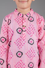 Printed kantha woven cotton kurta with pajama